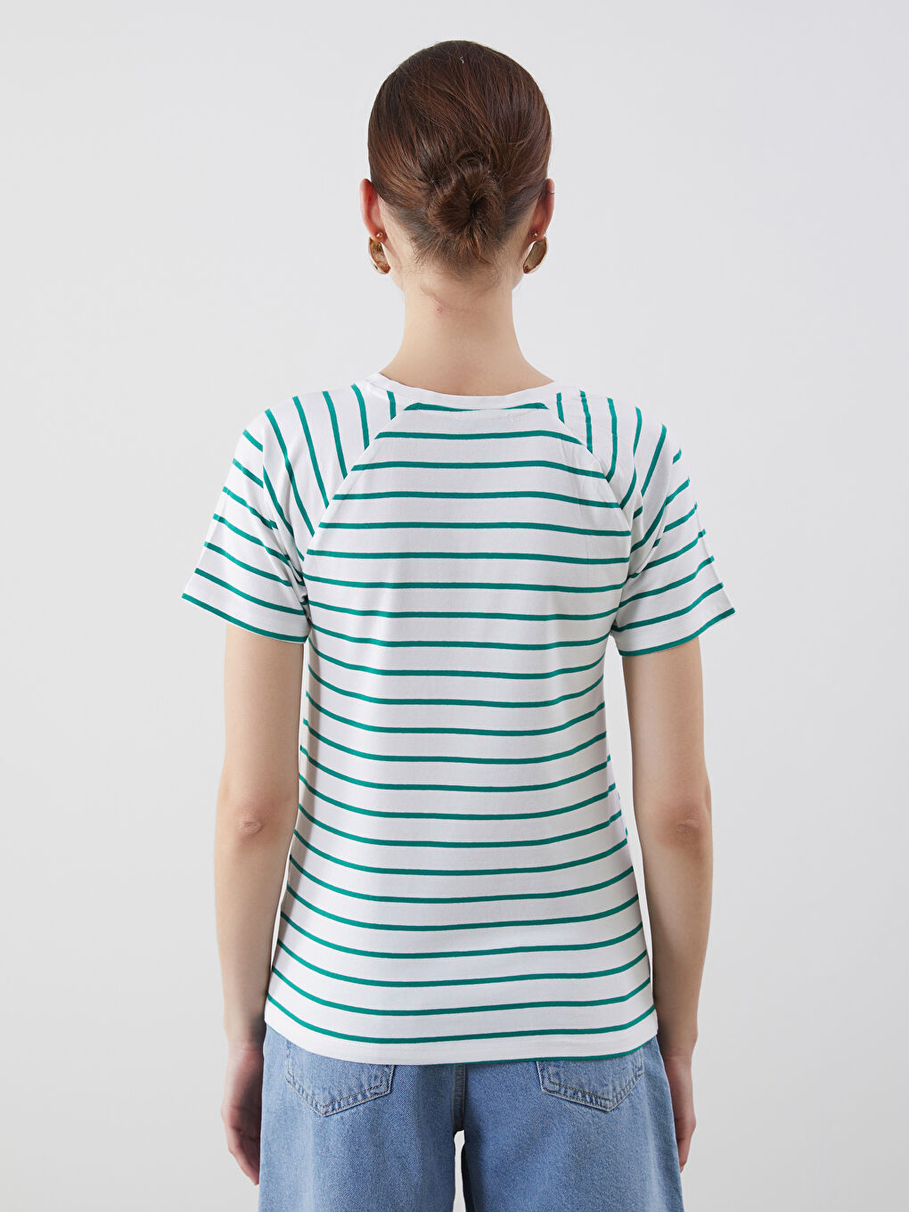 LCWAIKIKI Classic Crew Neck Striped Women's T-Shirt -S5JD56Z8-LFT