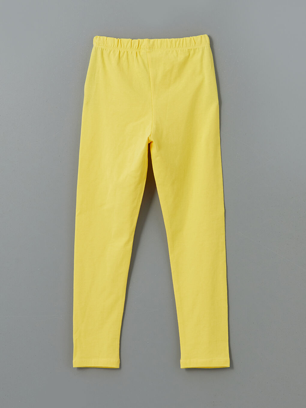 Sarı Beli Lastikli Basic Kız Çocuk Tayt-1