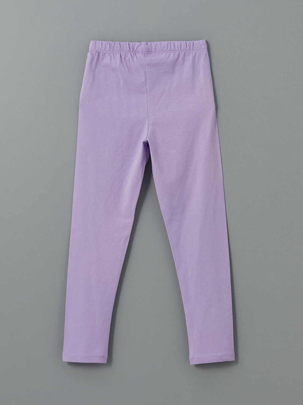 Lila Beli Lastikli Basic Kız Çocuk Tayt-1