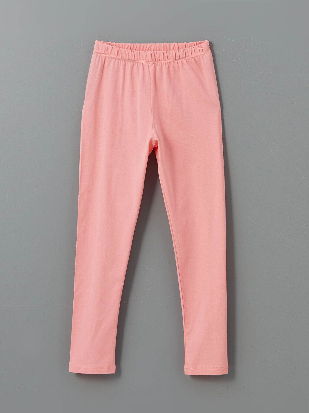 Pembe Beli Lastikli Basic Kız Çocuk Tayt