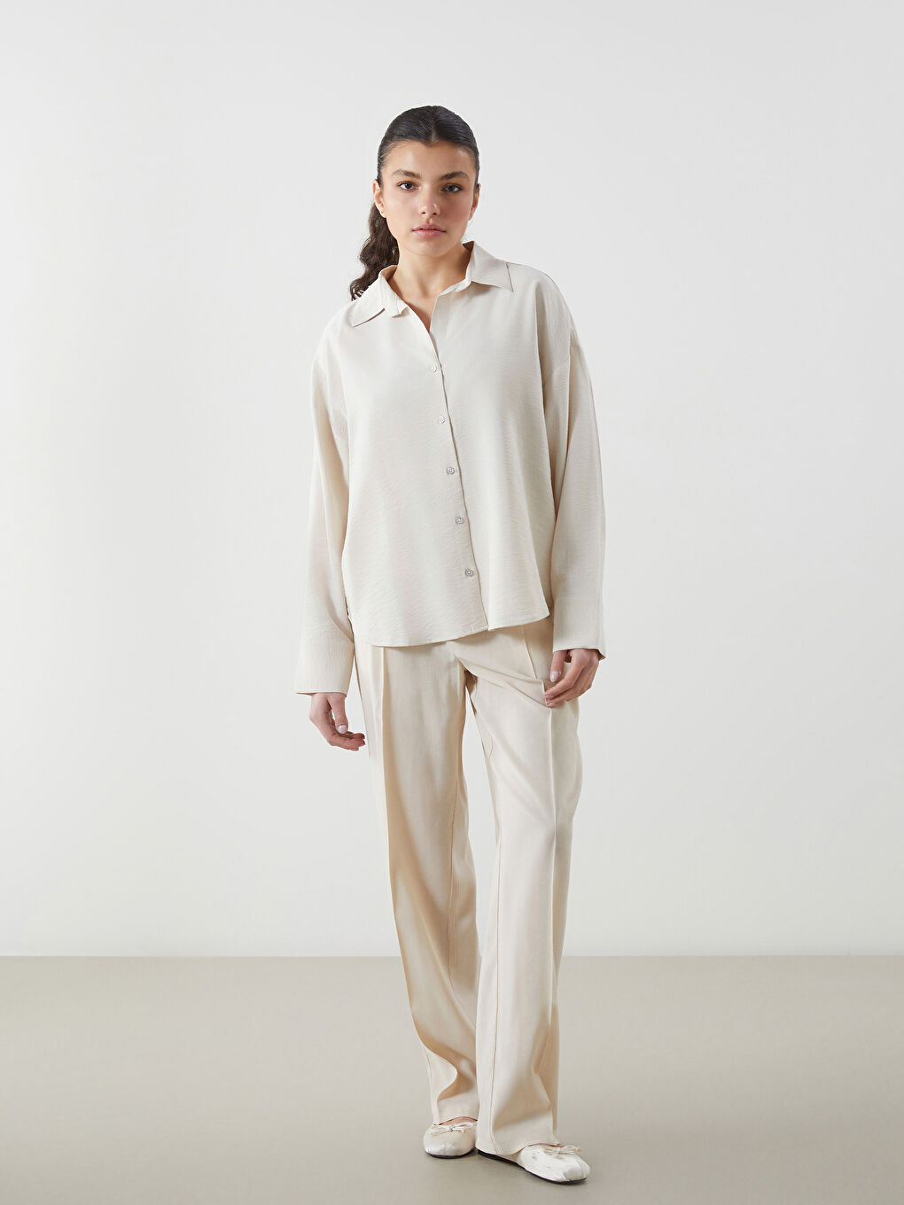 Regular Fit Women's Pleated Trousers -S5JE96Z8-FT0