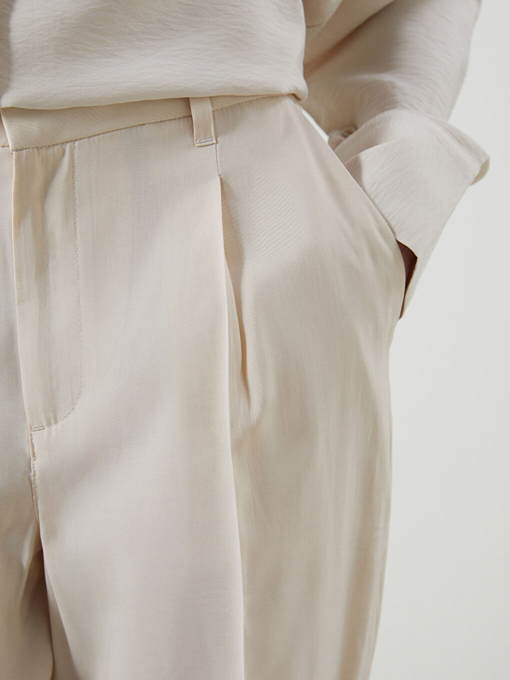 Regular Fit Women's Pleated Trousers -S5JE96Z8-FT0