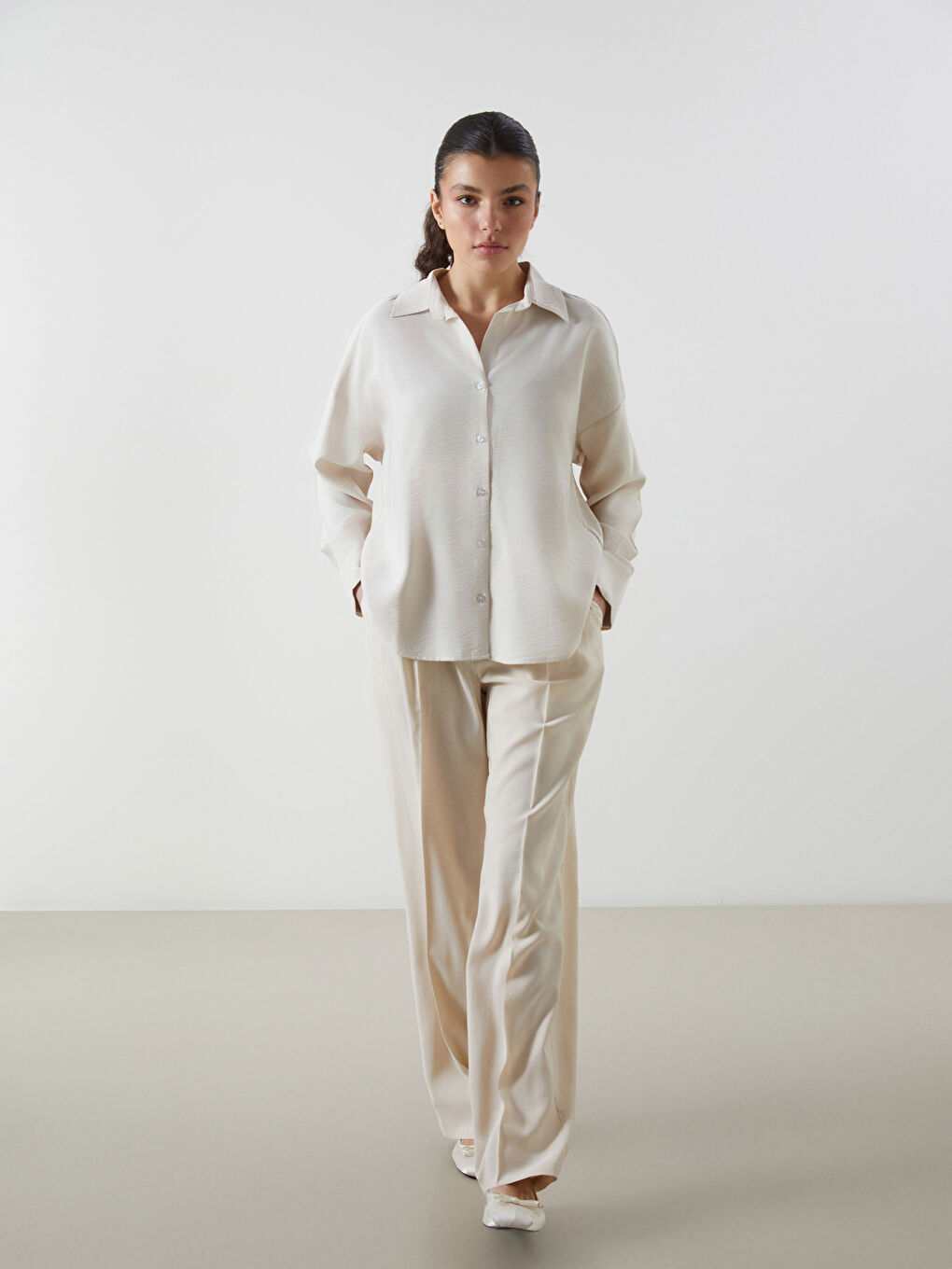 Regular Fit Women's Pleated Trousers -S5JE96Z8-FT0