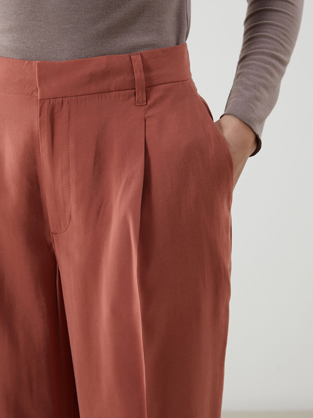 Regular Fit Women's Pleated Trousers -S5JE96Z8-H4W
