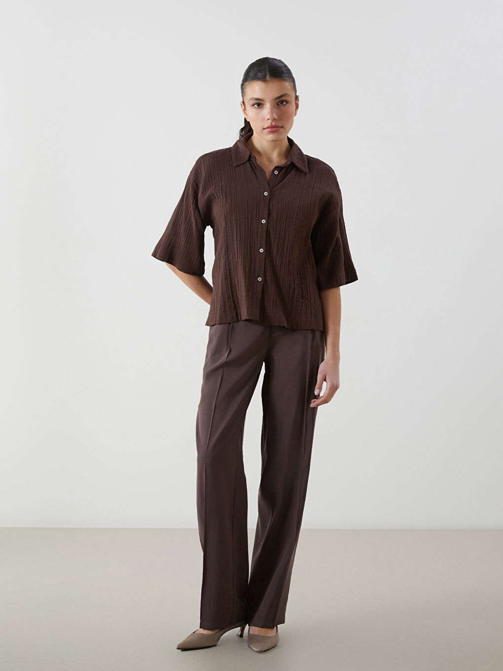 Regular Fit Women's Pleated Trousers -S5JE96Z8-HSK