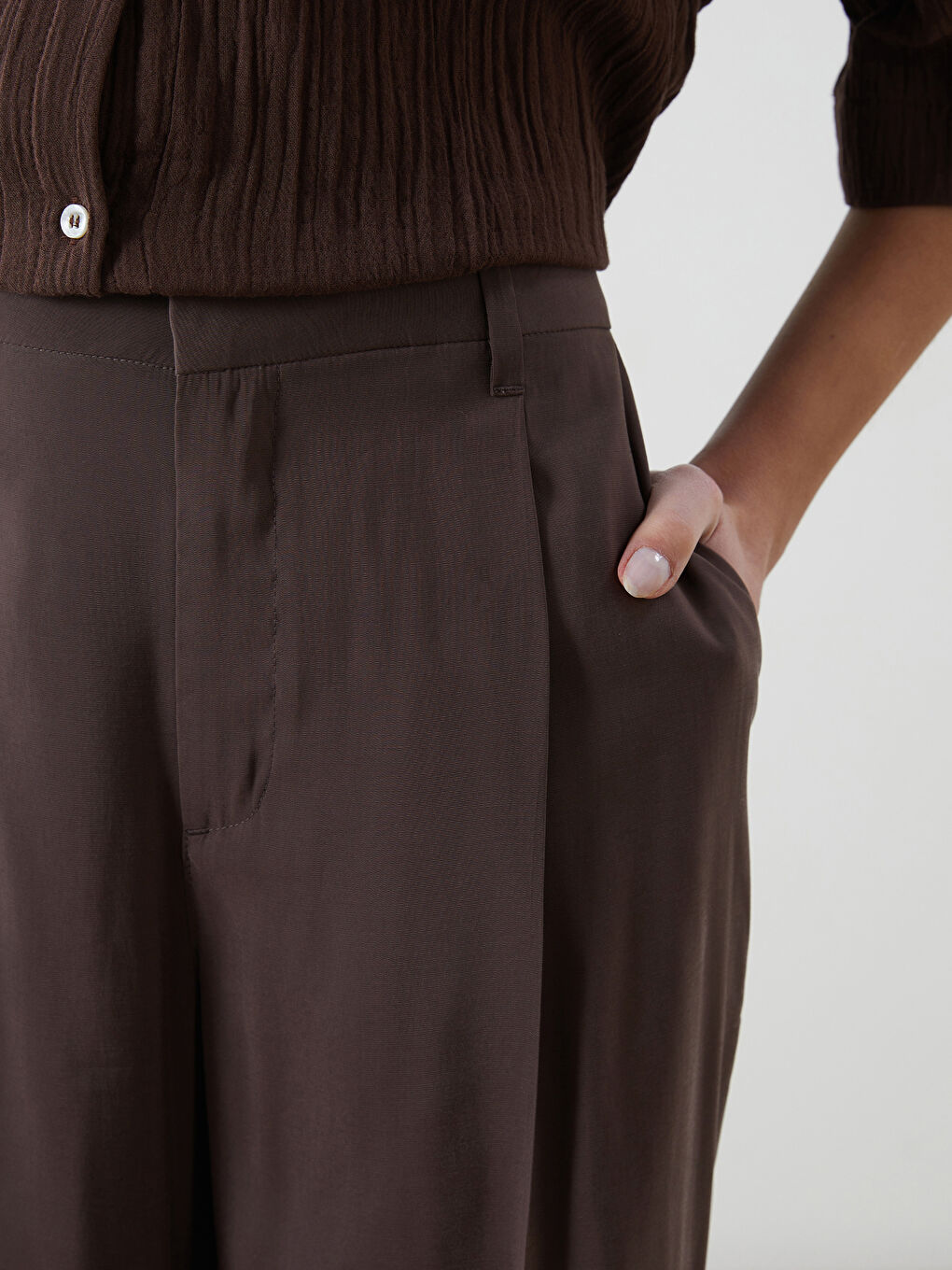 Regular Fit Women's Pleated Trousers -S5JE96Z8-HSK