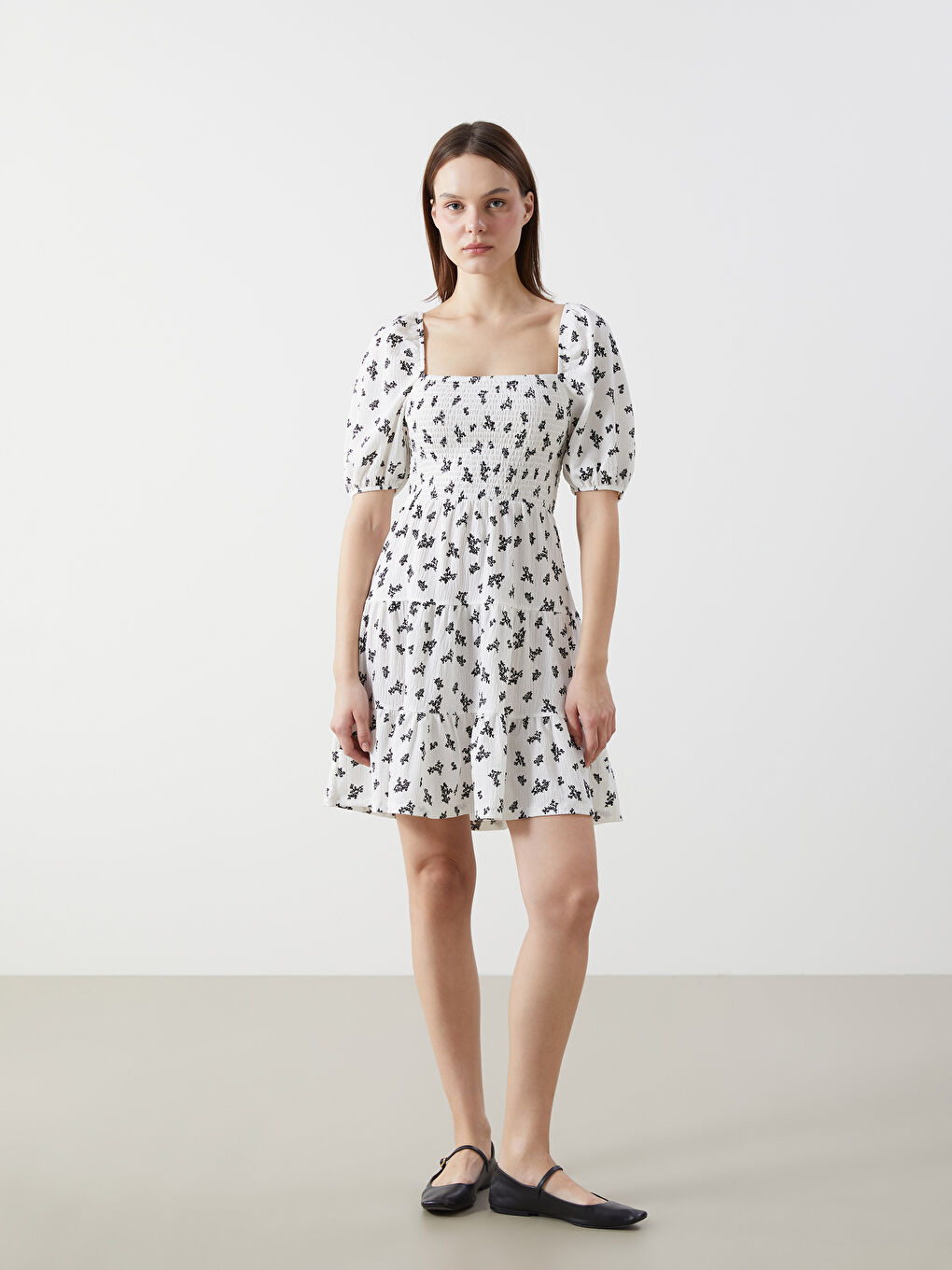 XSIDE Floral Ruched Women's Mini Dress -S5JE99Z8-LRA