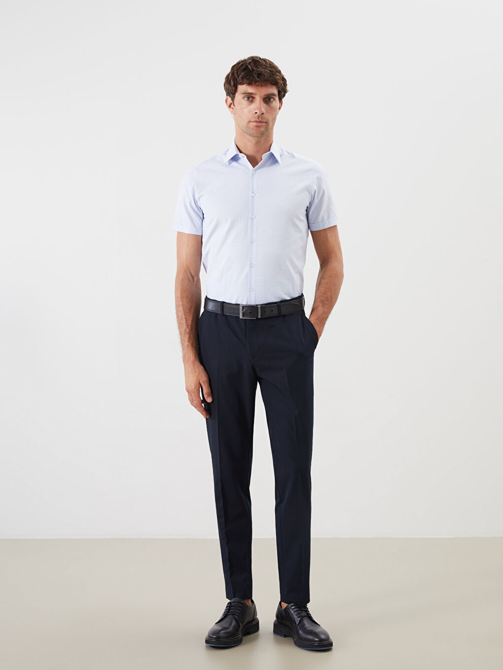 LCWAIKIKI Formal Slim Fit Kısa Kollu Ekose Erkek Gömlek -S5JF03Z8-LLC