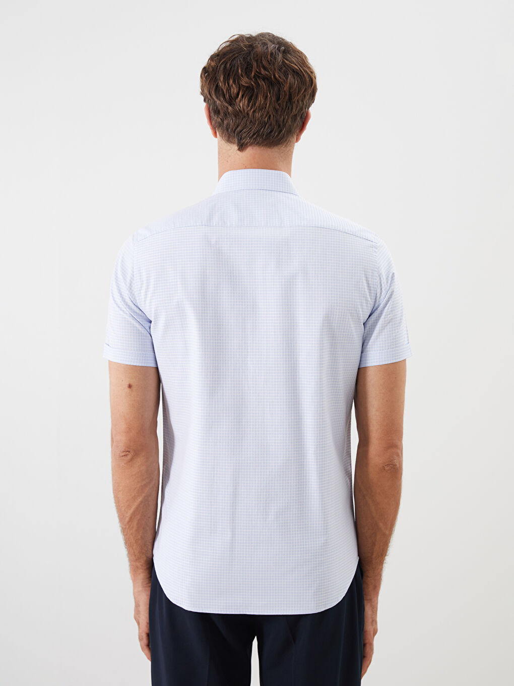 LCWAIKIKI Formal Slim Fit Kısa Kollu Ekose Erkek Gömlek -S5JF03Z8-LLC