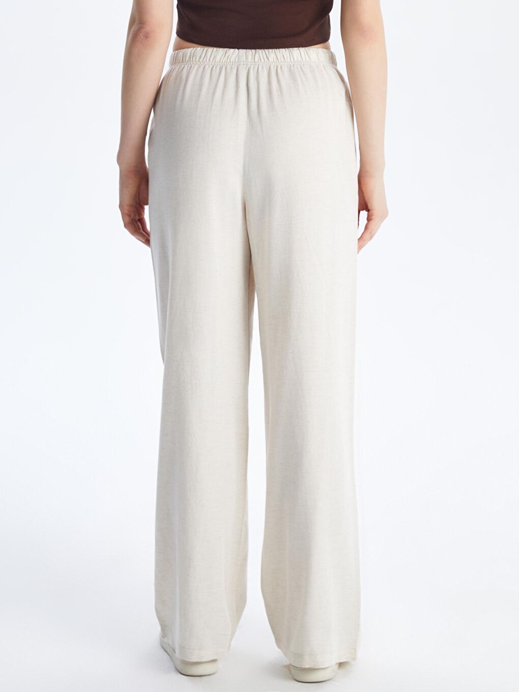 XSIDE Women's Elastic Waist Linen Blend Trousers -S5JF04Z8-D4N