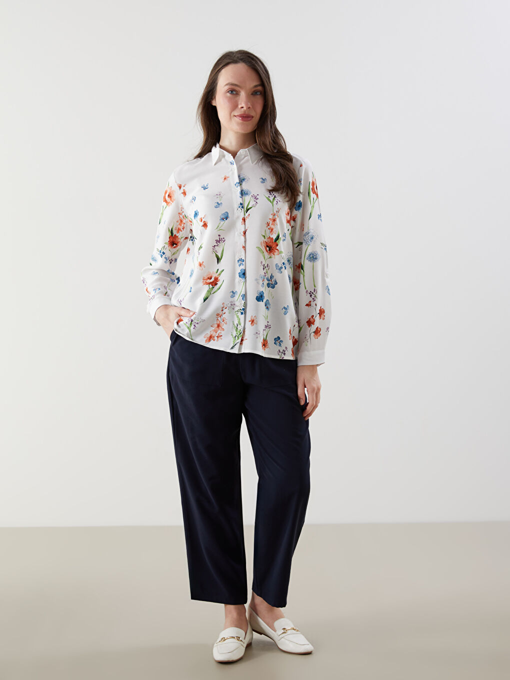Regular Fit Floral Women's Shirt-1