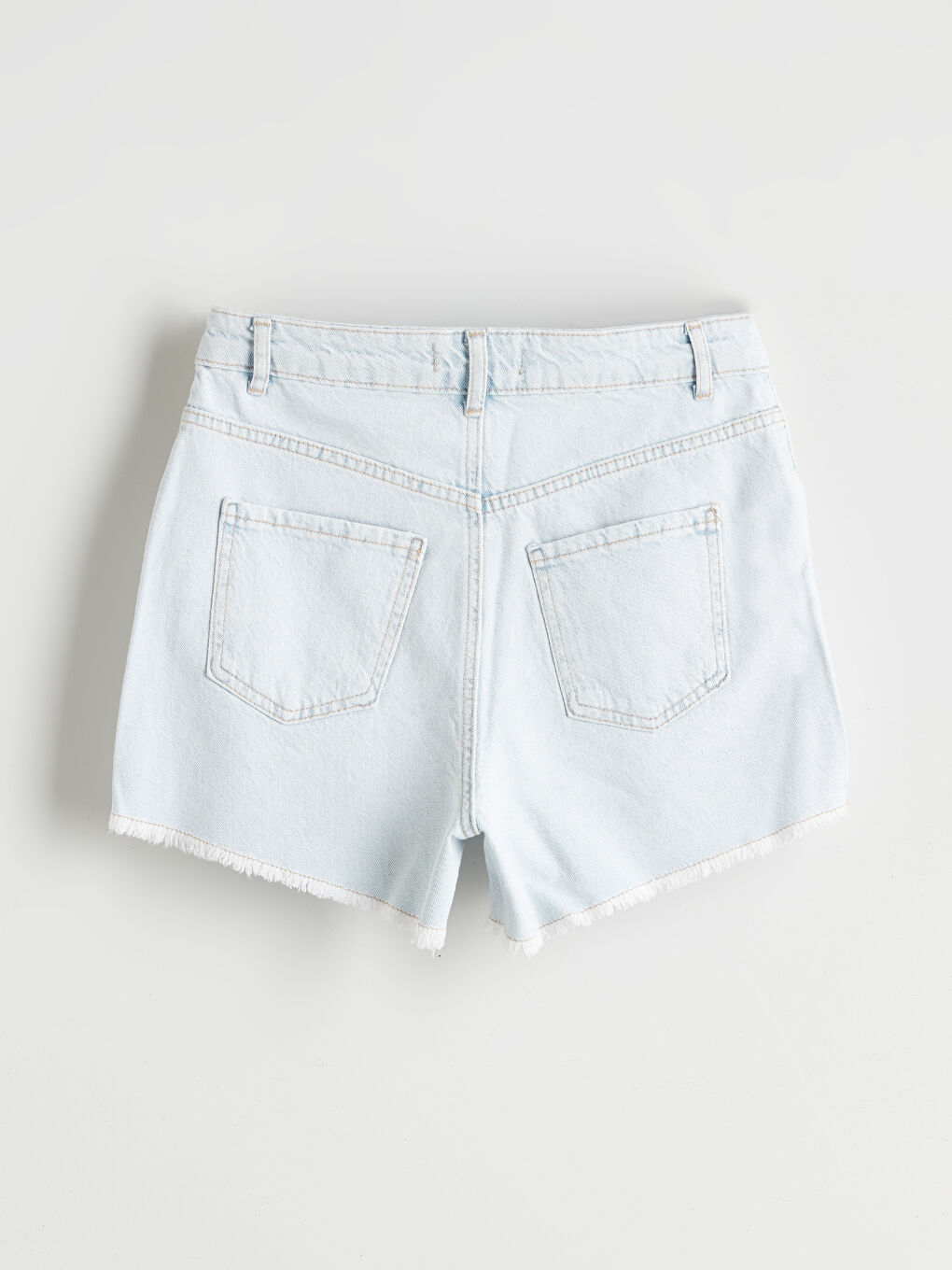 Standard Fit Ripped Detail Women's Denim Shorts -S5JF26Z8-869