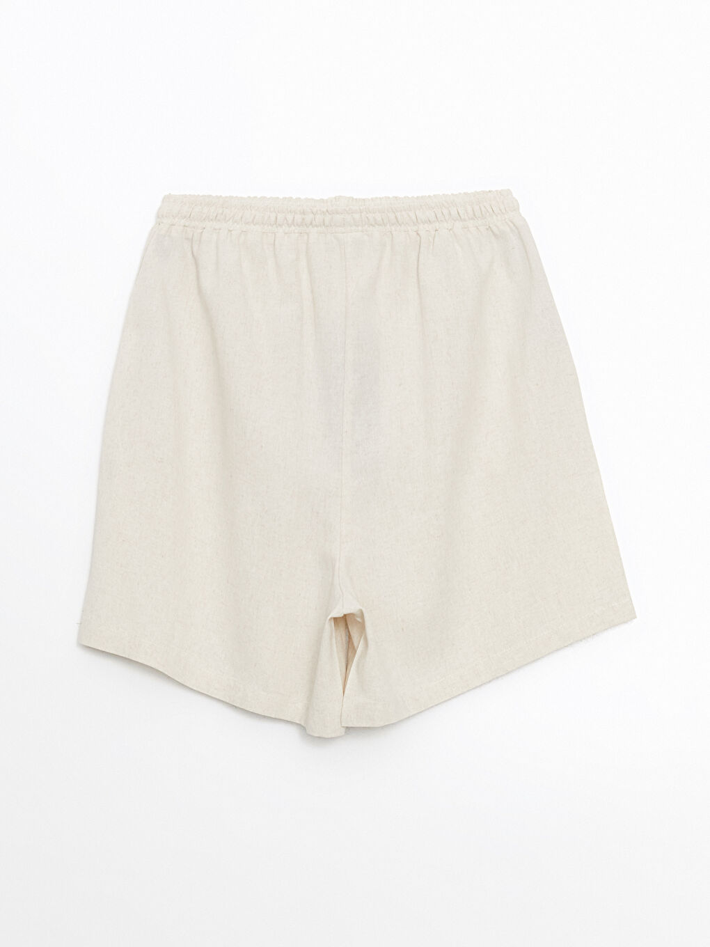 XSIDE Plain Linen Blend Women's Shorts with Elastic Waist -S5JF28Z8-Z4R