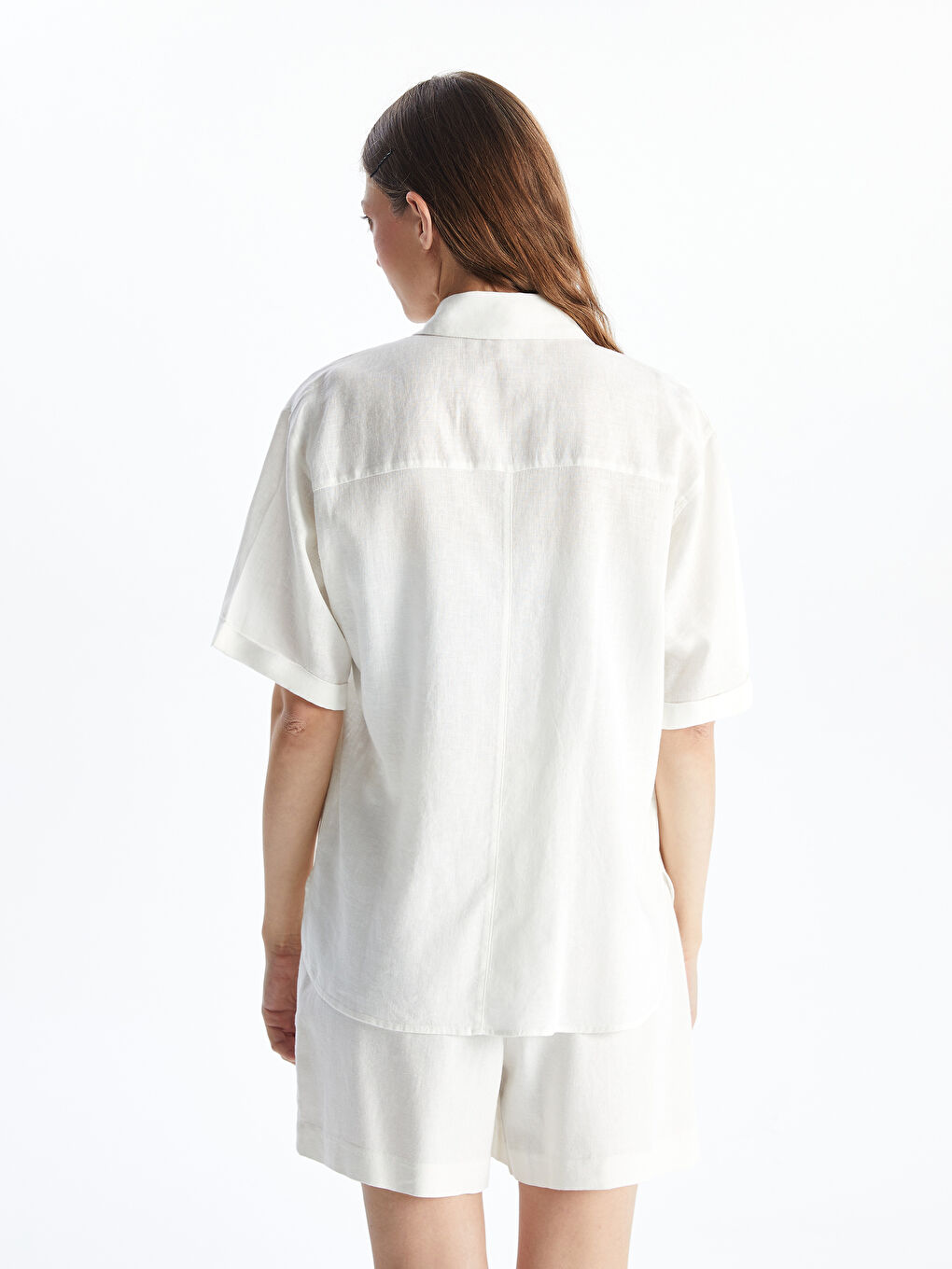Oversize Linen Blend Women's Shirt-3