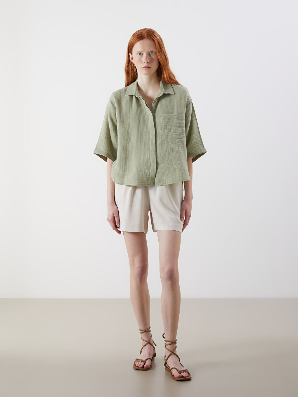 XSIDE Oversize Muslin Women's Shirt -S5JF38Z8-Z1B