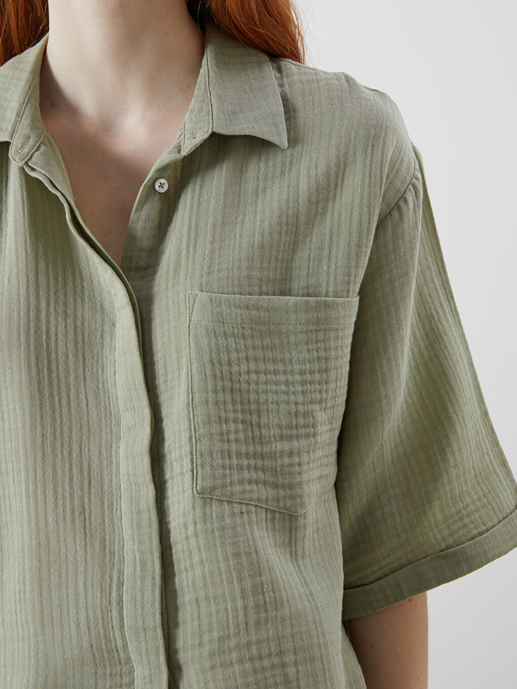 XSIDE Oversize Muslin Women's Shirt -S5JF38Z8-Z1B