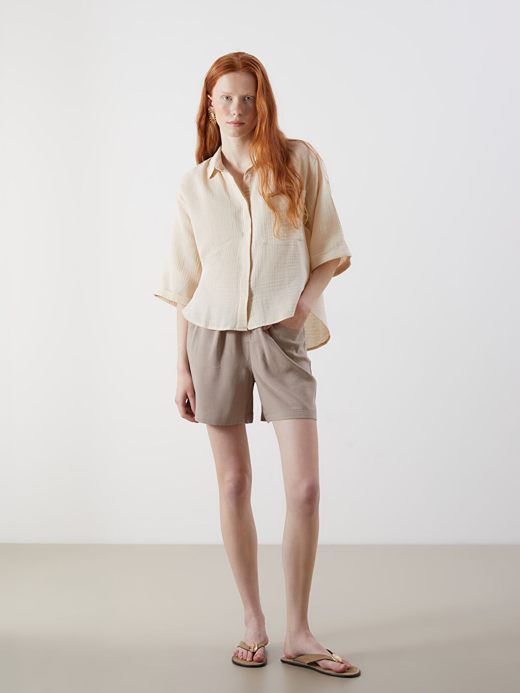 XSIDE Oversize Muslin Women's Shirt -S5JF38Z8-Z4R