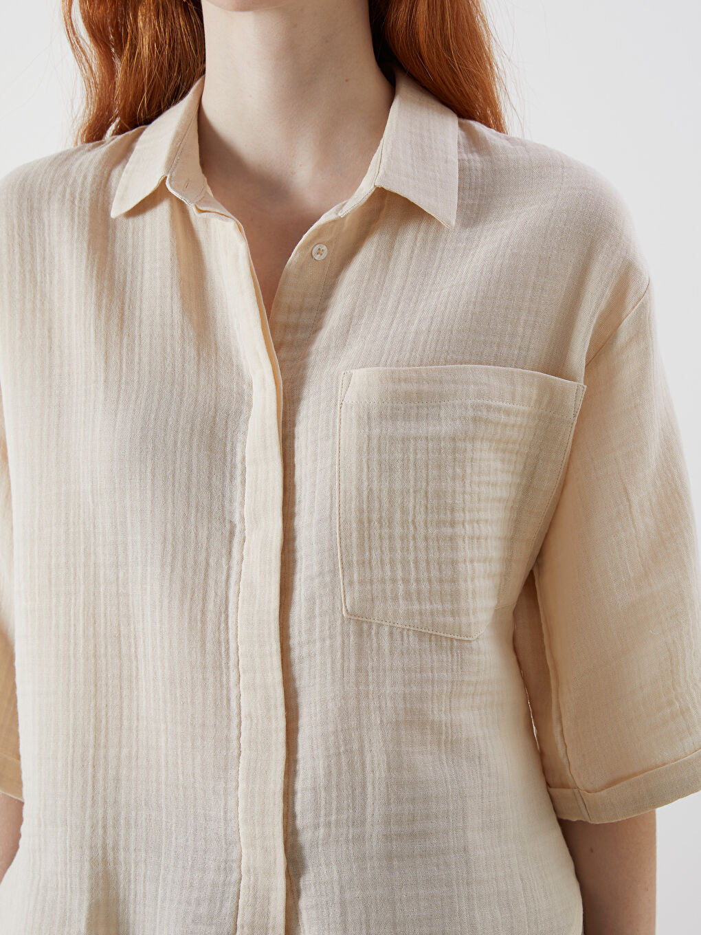 XSIDE Oversize Muslin Women's Shirt -S5JF38Z8-Z4R