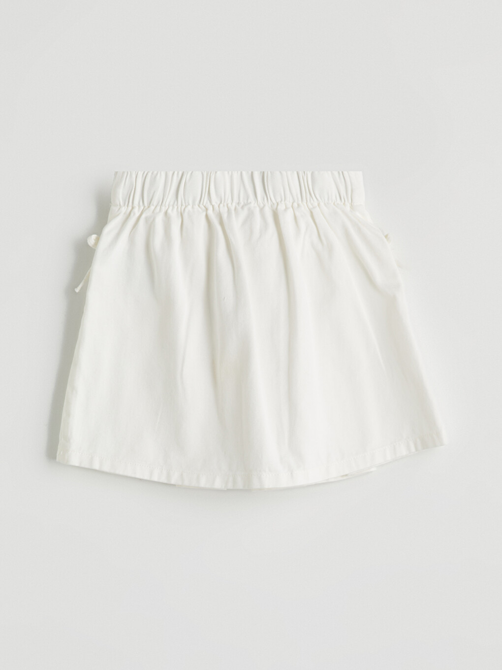 Elastic Waist Bow Detailed Girls' Jean Skirt-3