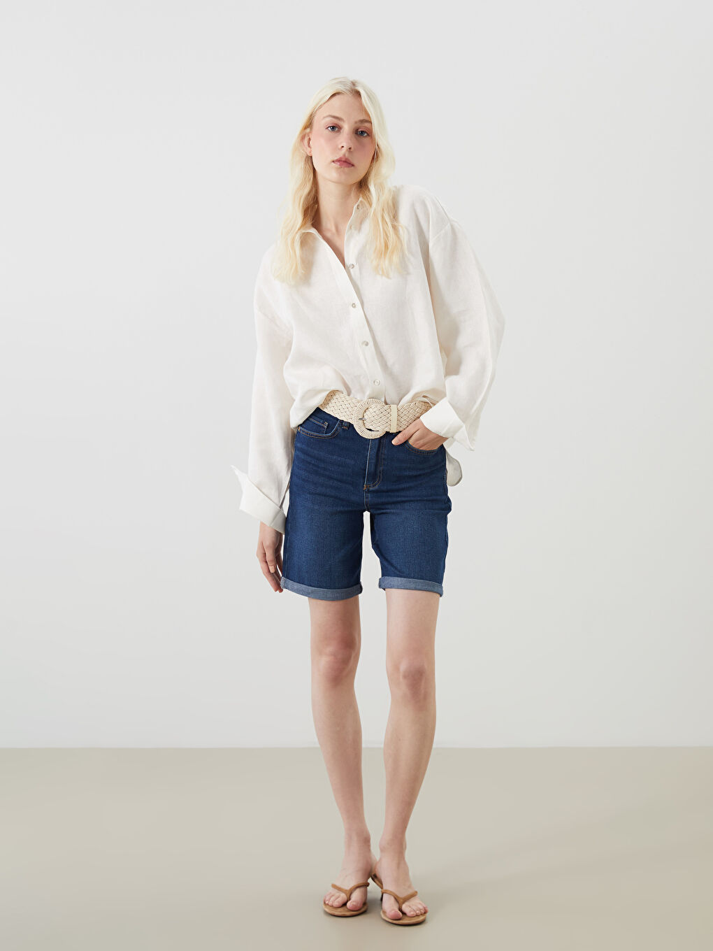 LCW Jeans Bermuda Fit Women's Denim Shorts -S5JF46Z8-309