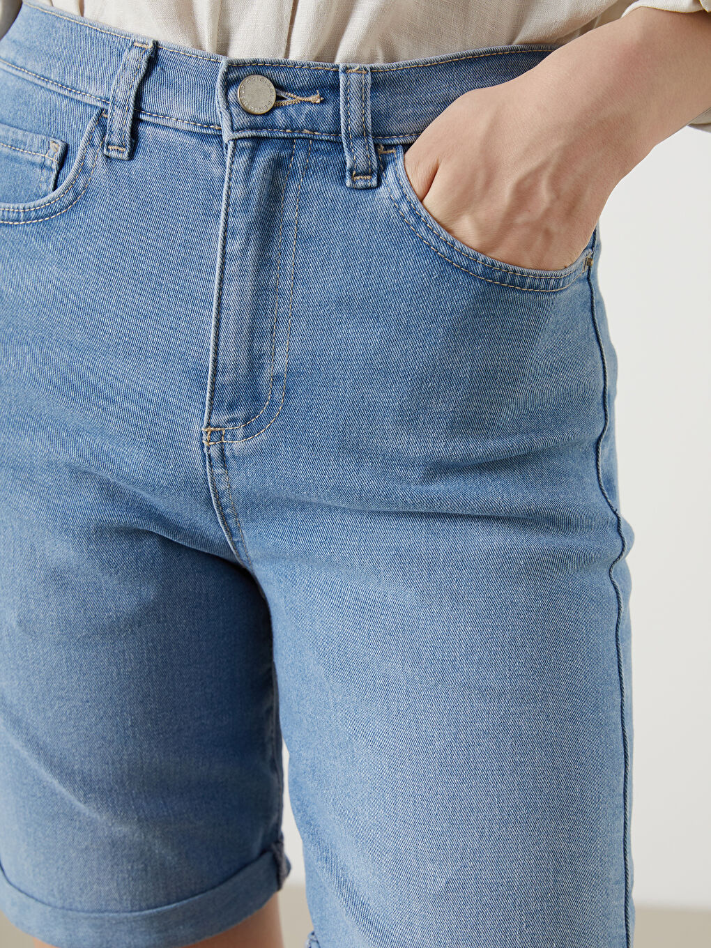 شورت جينز برمودا للسيدات-2