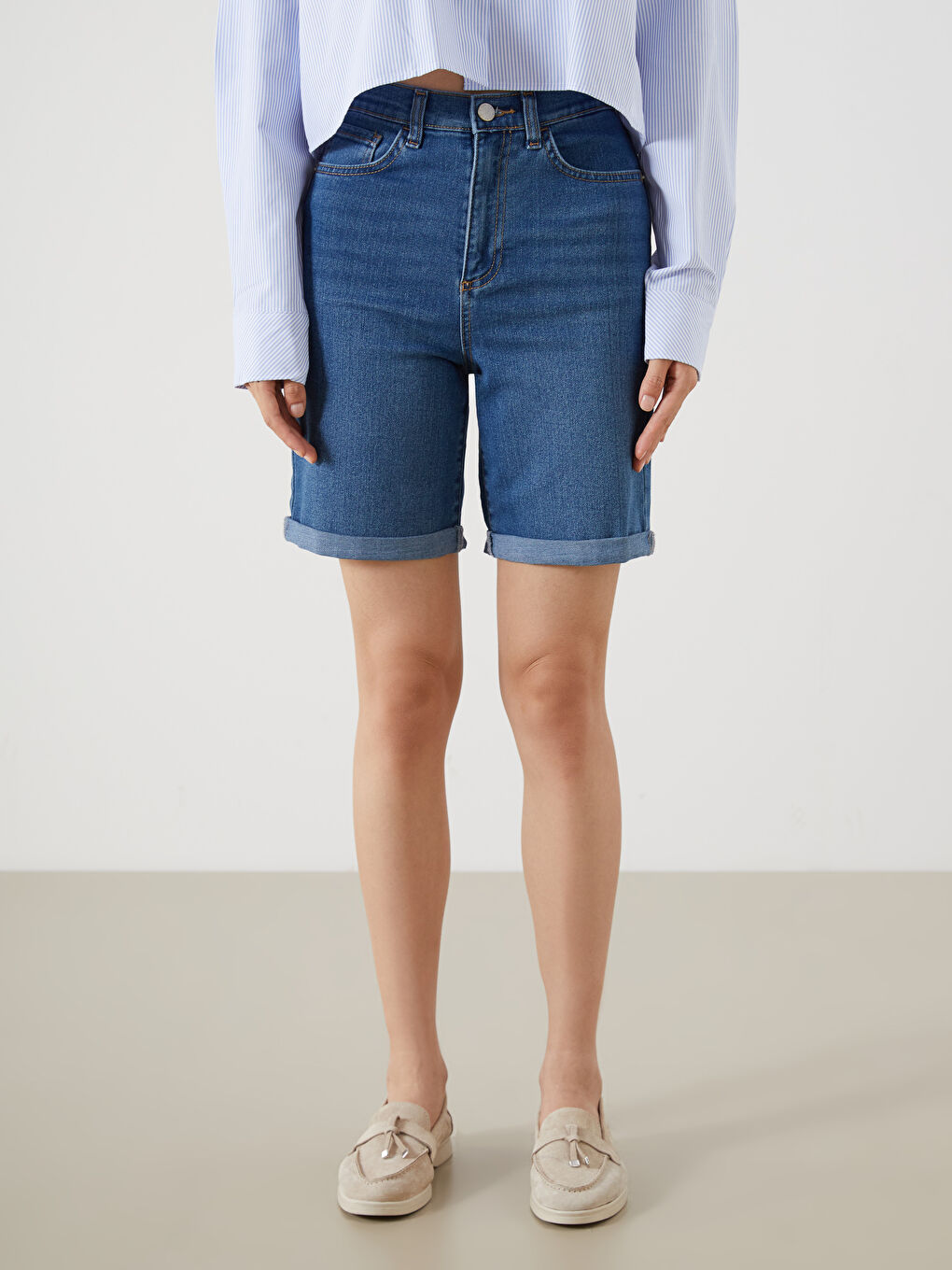 LCW Jeans Bermuda Fit Women's Denim Shorts -S5JF46Z8-JVU