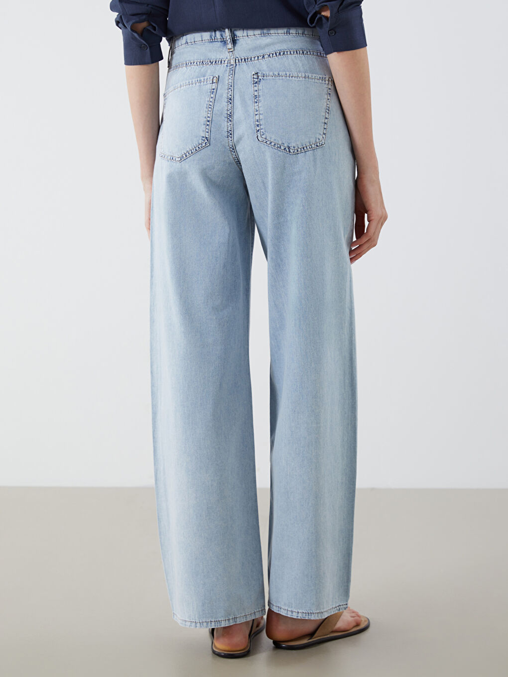 İndigo Wideleg Kadın Jean Pantolon-3