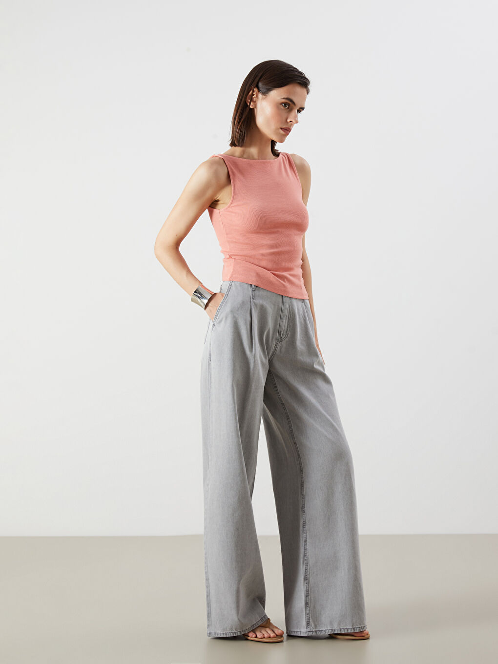 LCW Jeans Wideleg Women's Jeans -S5JF53Z8-GRD