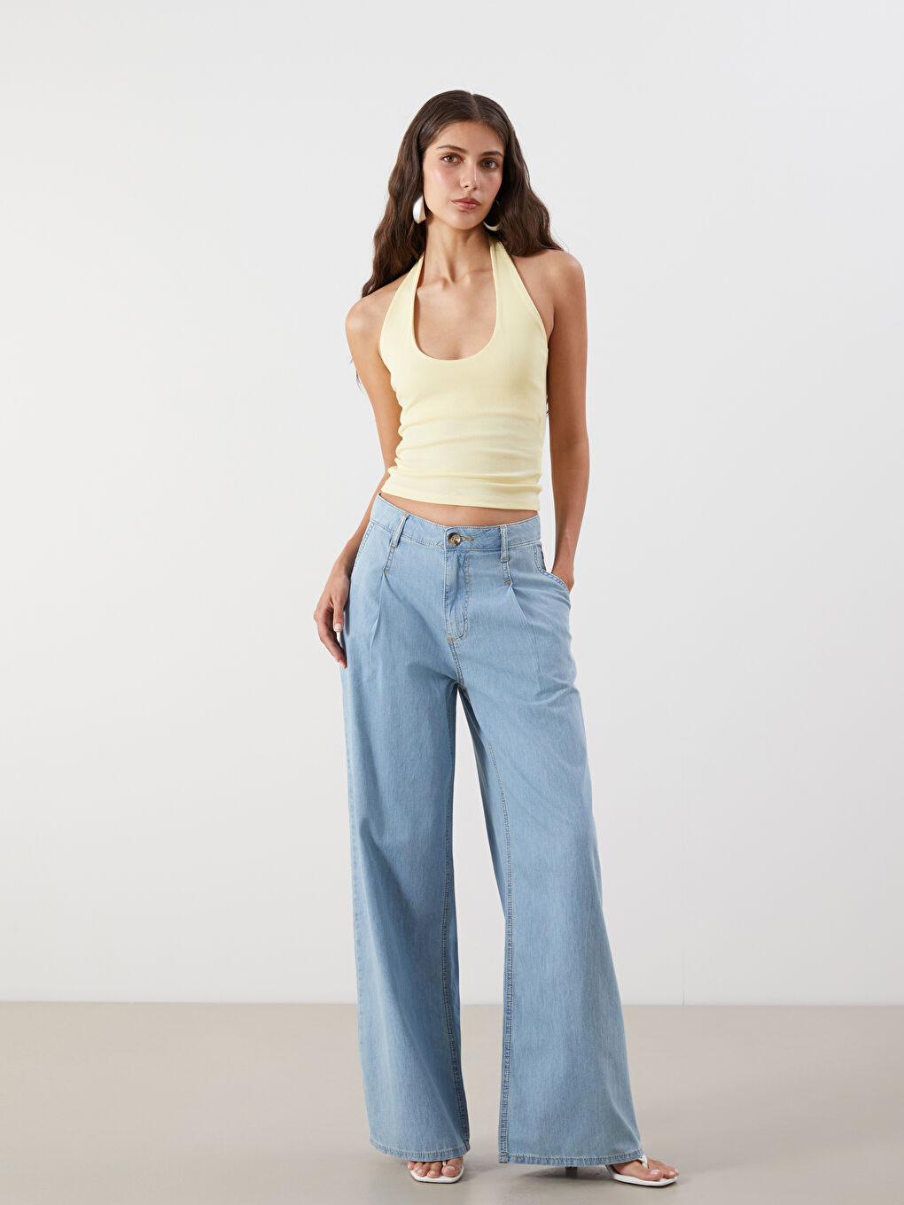 İndigo Wideleg Kadın Jean Pantolon