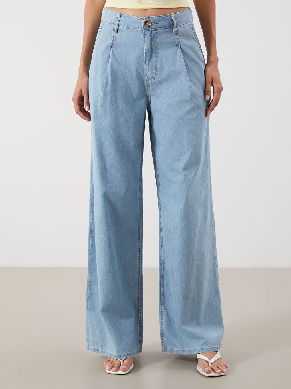 İndigo Wideleg Kadın Jean Pantolon-1