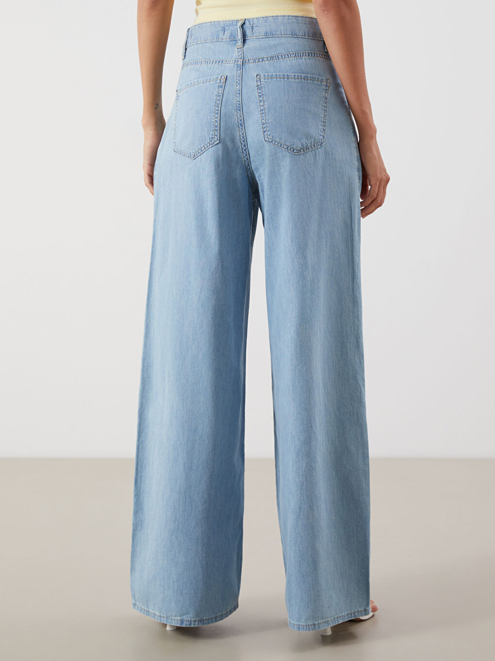 İndigo Wideleg Kadın Jean Pantolon-3