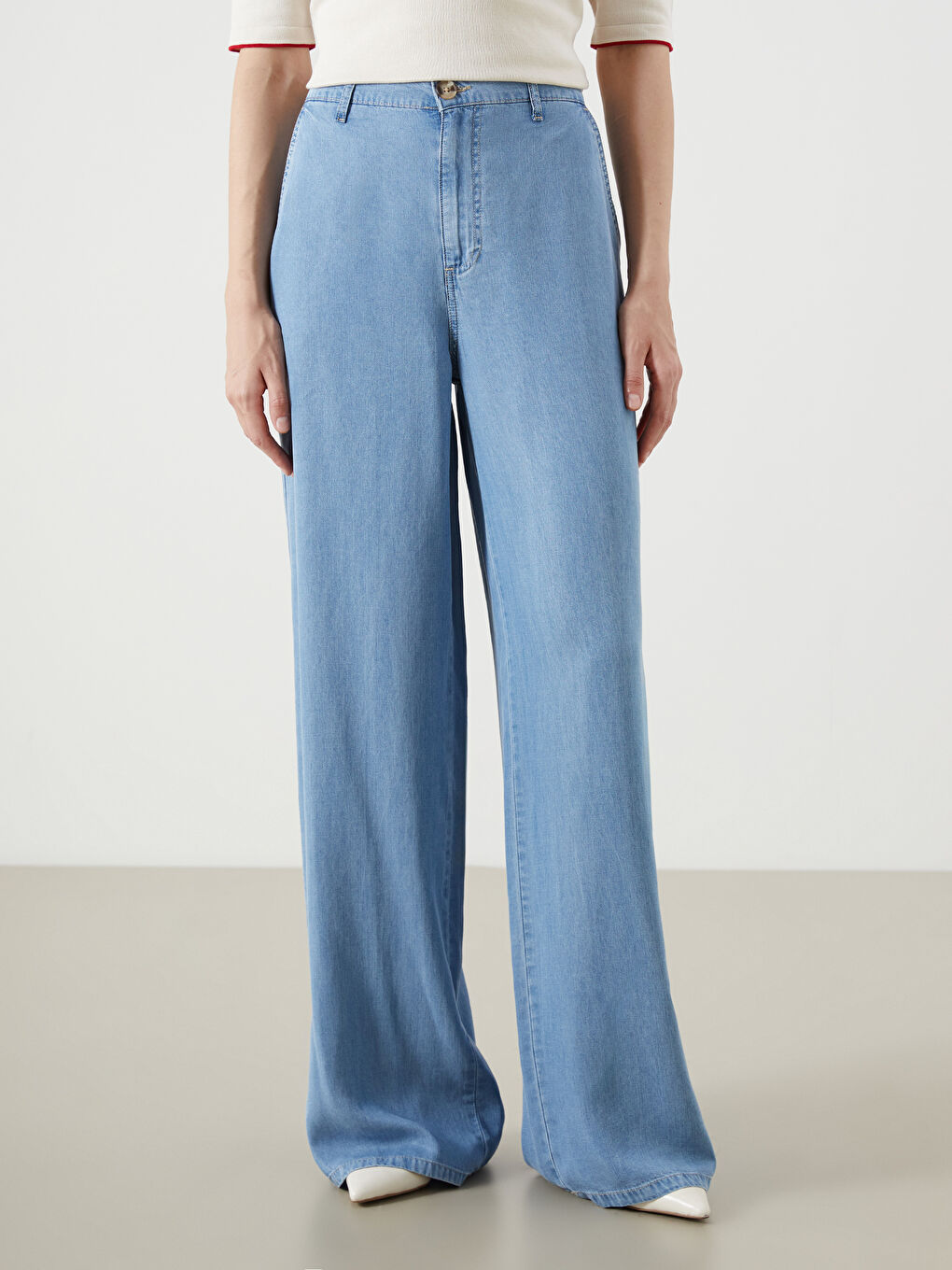 İndigo Wideleg Kadın Jean Pantolon-1