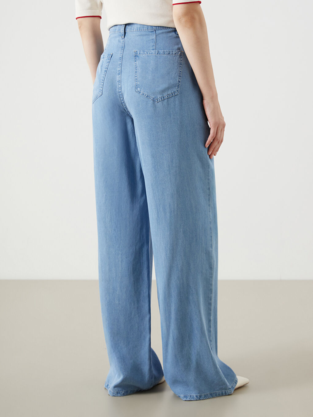 İndigo Wideleg Kadın Jean Pantolon-3