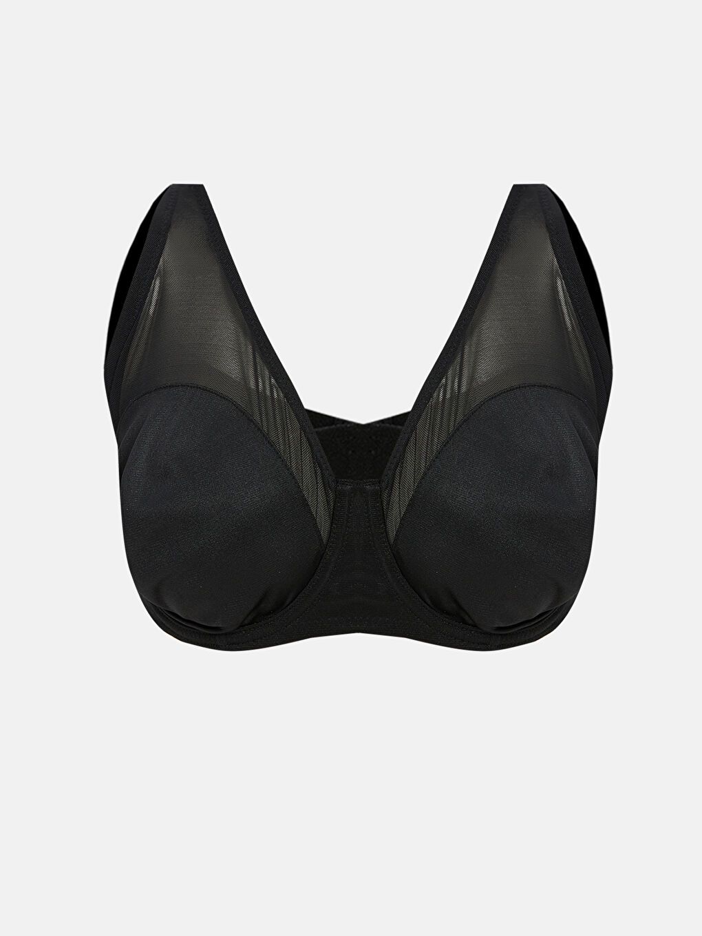 Siyah Balenli Dolgusuz Düz Toparlayıcı Sütyen