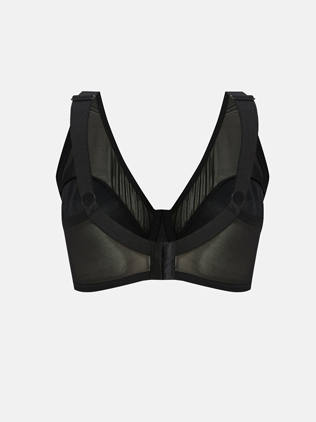 Siyah Balenli Dolgusuz Düz Toparlayıcı Sütyen-3