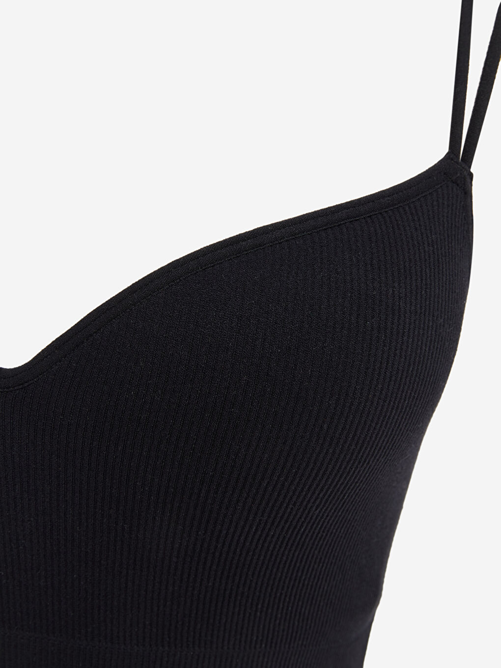 Siyah Balensiz Dolgusuz Düz Tişört Sütyen-2