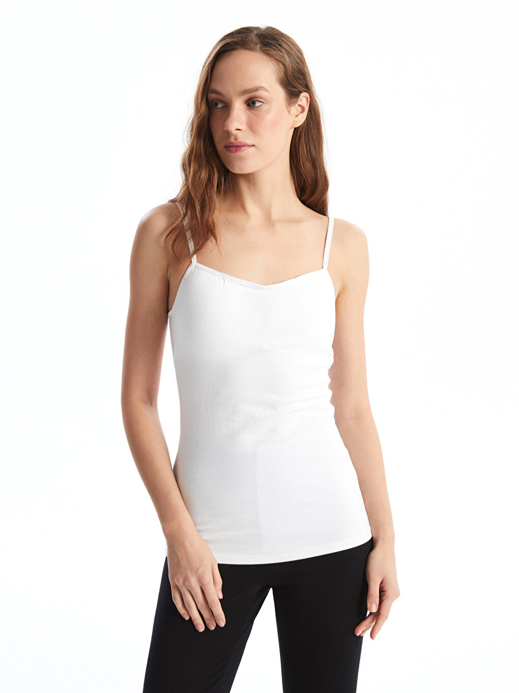 LCW DREAM Sweetheart Neck Strappy Women's Paneled Vest -W50685Z8-FFB