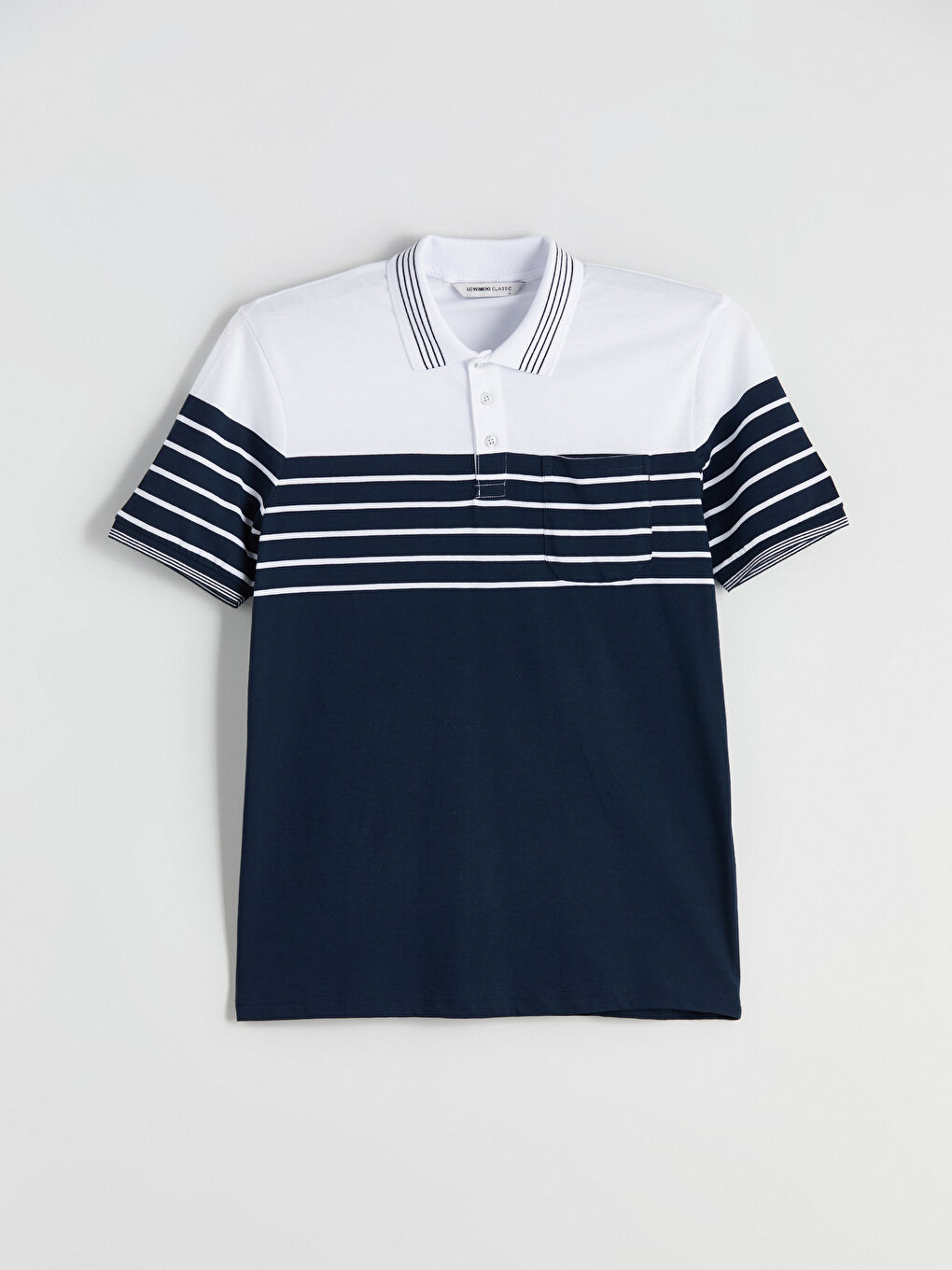 Polo Neck Striped Jersey Men's T-Shirt-4