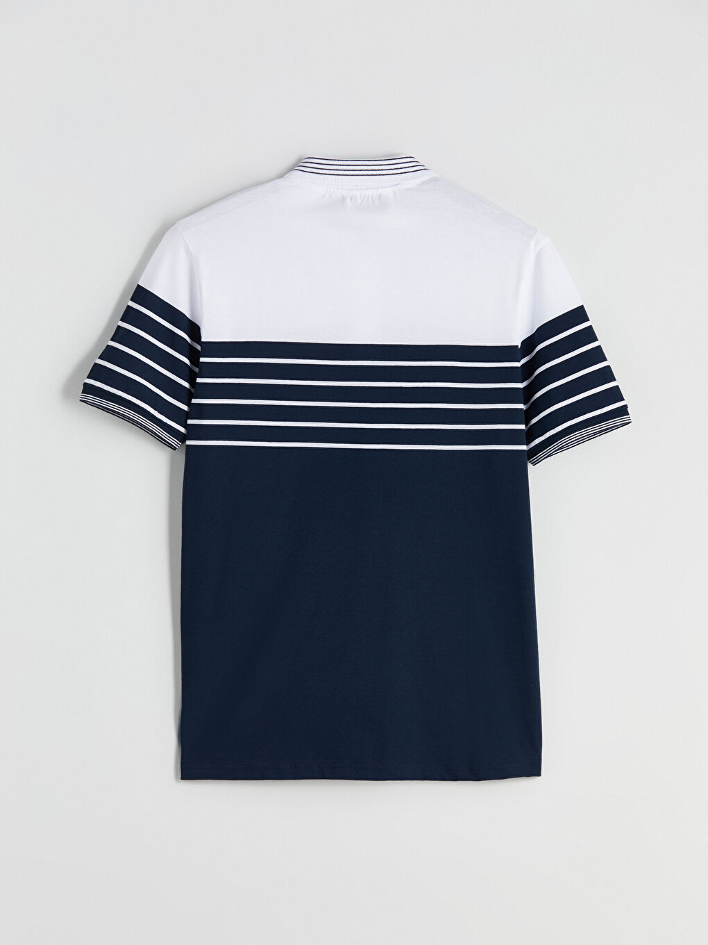 Polo Neck Striped Jersey Men's T-Shirt-5