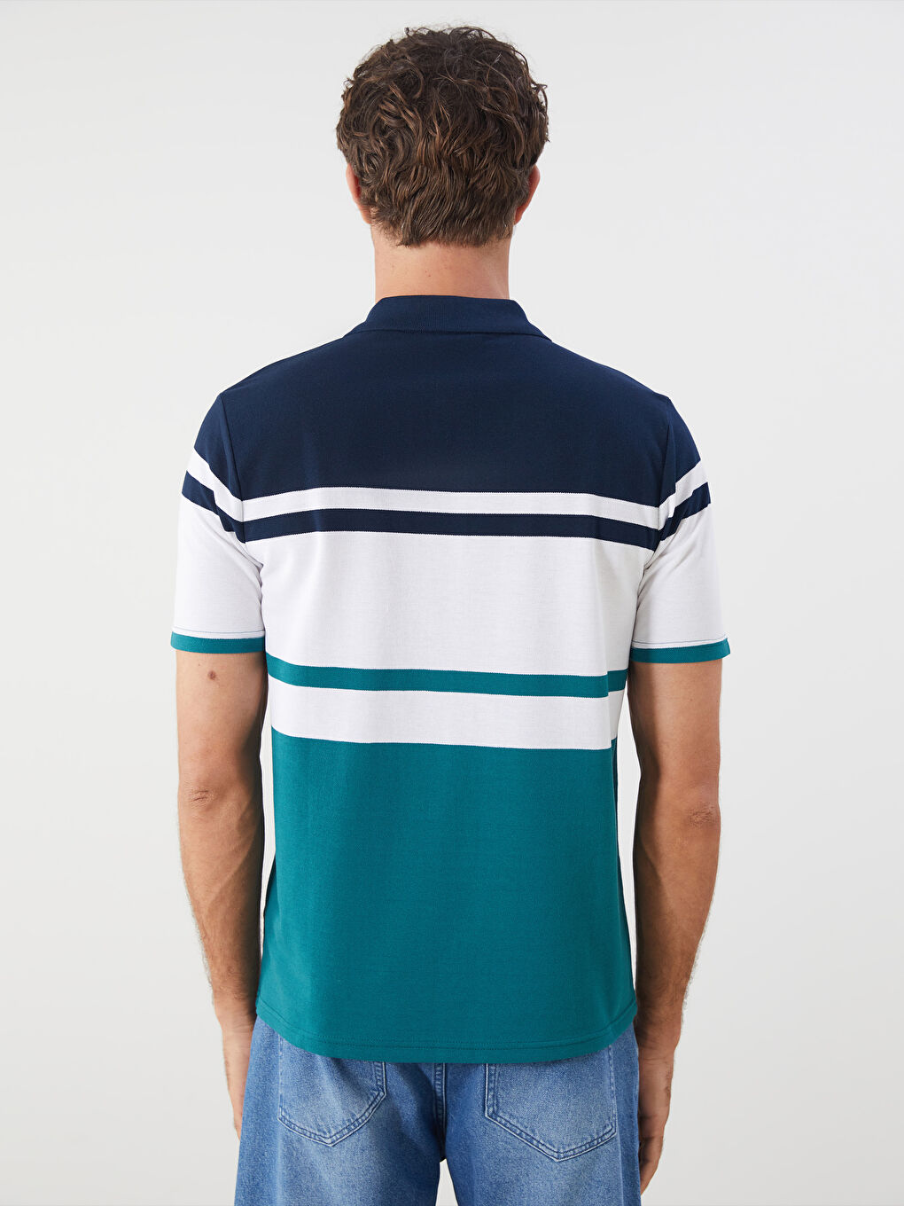 LCWAIKIKI Classic Polo Neck Striped Pique Men's T-Shirt -S5JF72Z8-LGS