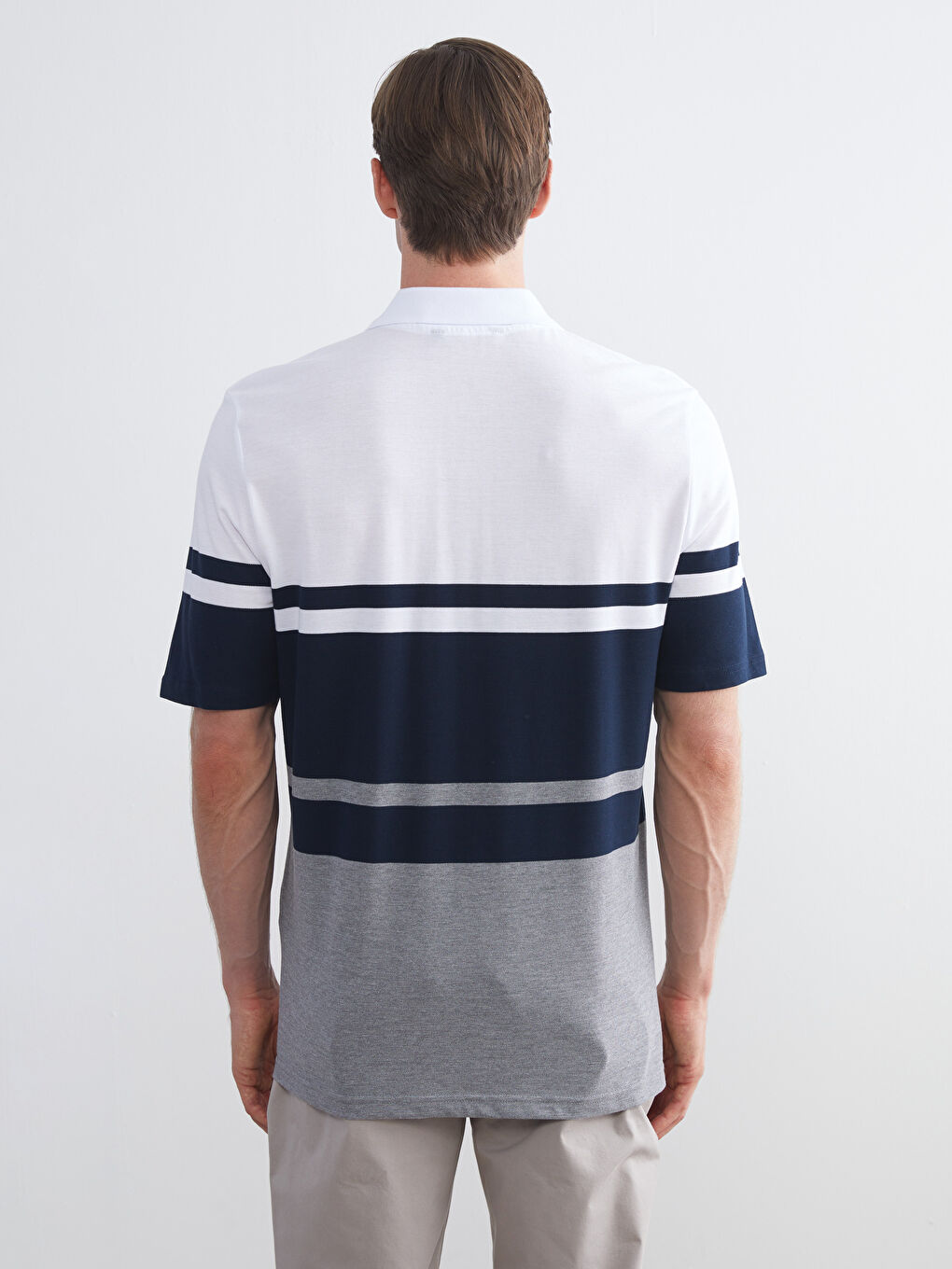 LCWAIKIKI Classic Polo Neck Striped Pique Men's T-Shirt -S5JF72Z8-LJX