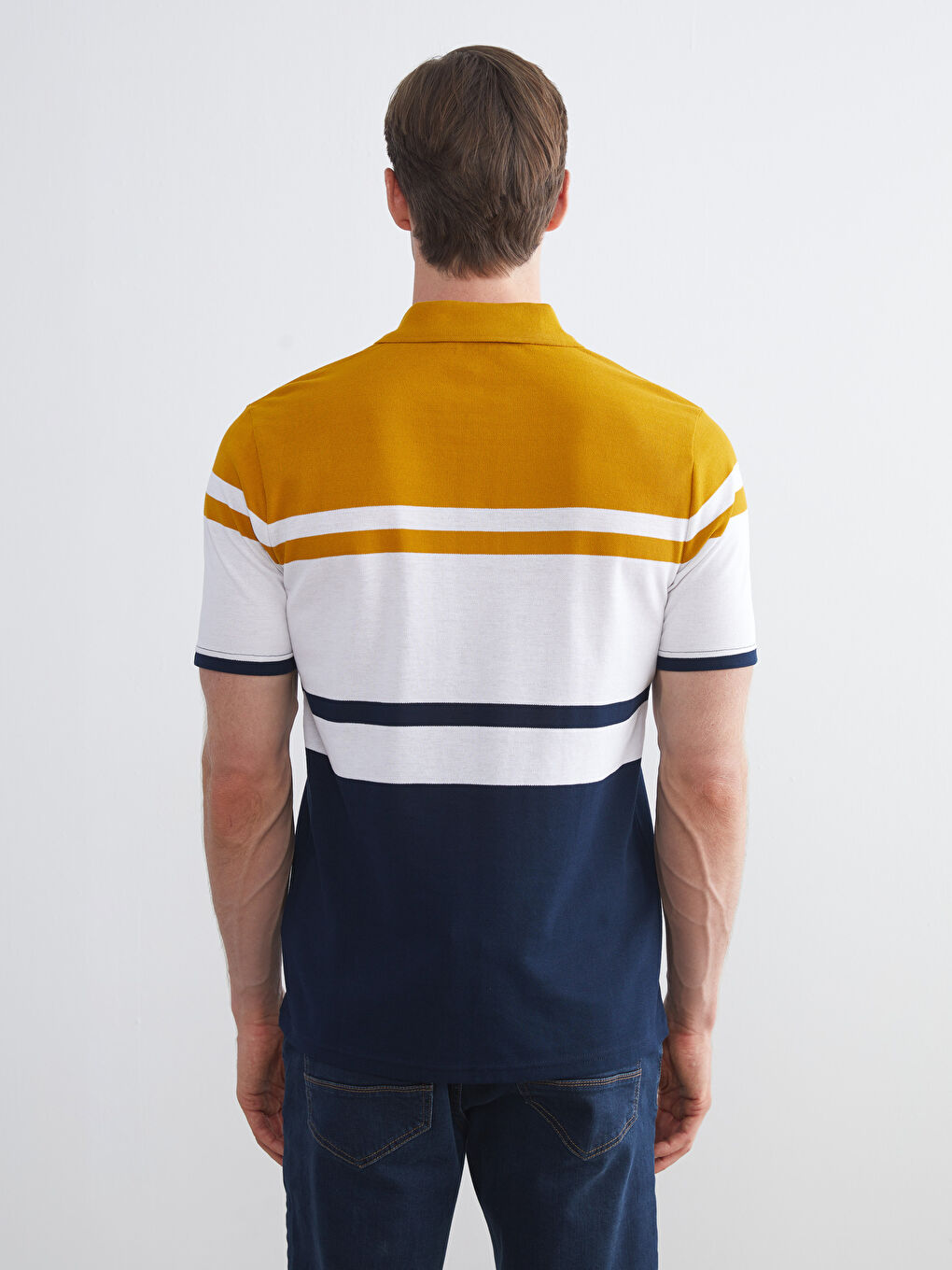 LCWAIKIKI Classic Polo Neck Striped Pique Men's T-Shirt -S5JF72Z8-LKA