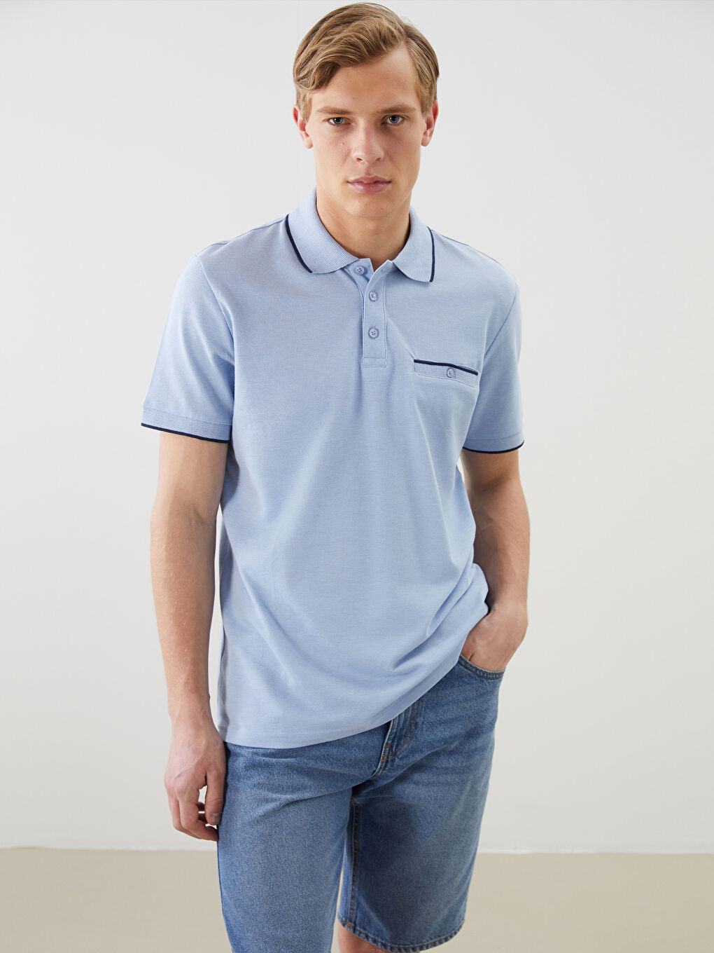 LC Waikiki Polo Neck Pique Men's T-Shirt -S5JF73Z8-MHT