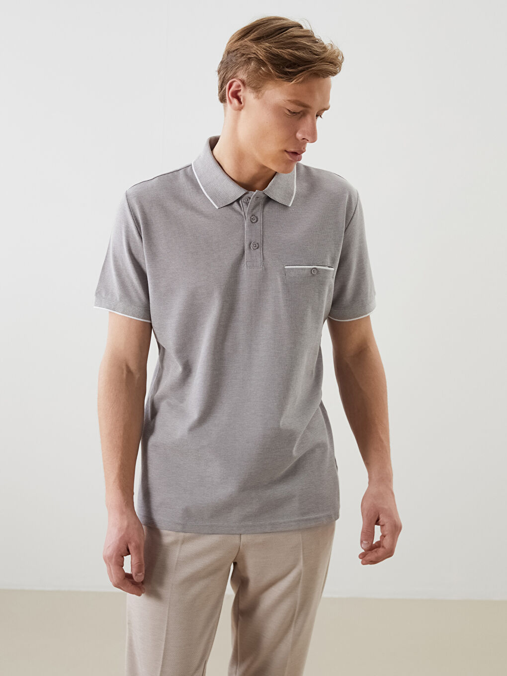 T-shirt pour Hommes en Piqué à Col Polo