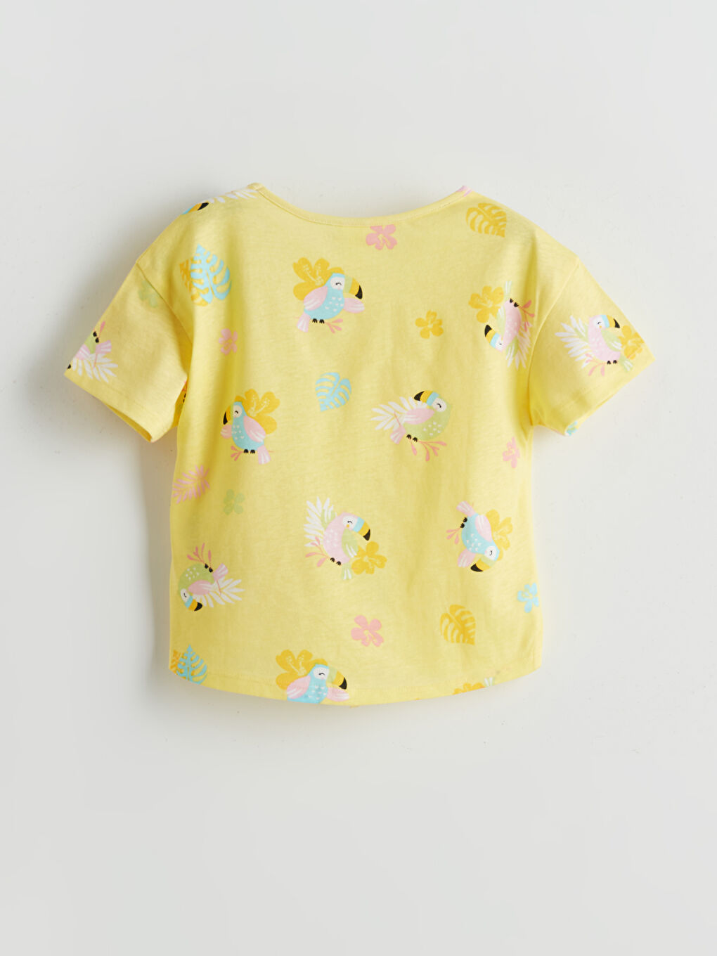 LCW Kids Crew Neck Printed Knotted Girls' T-Shirt -S5JF83Z1-LUG