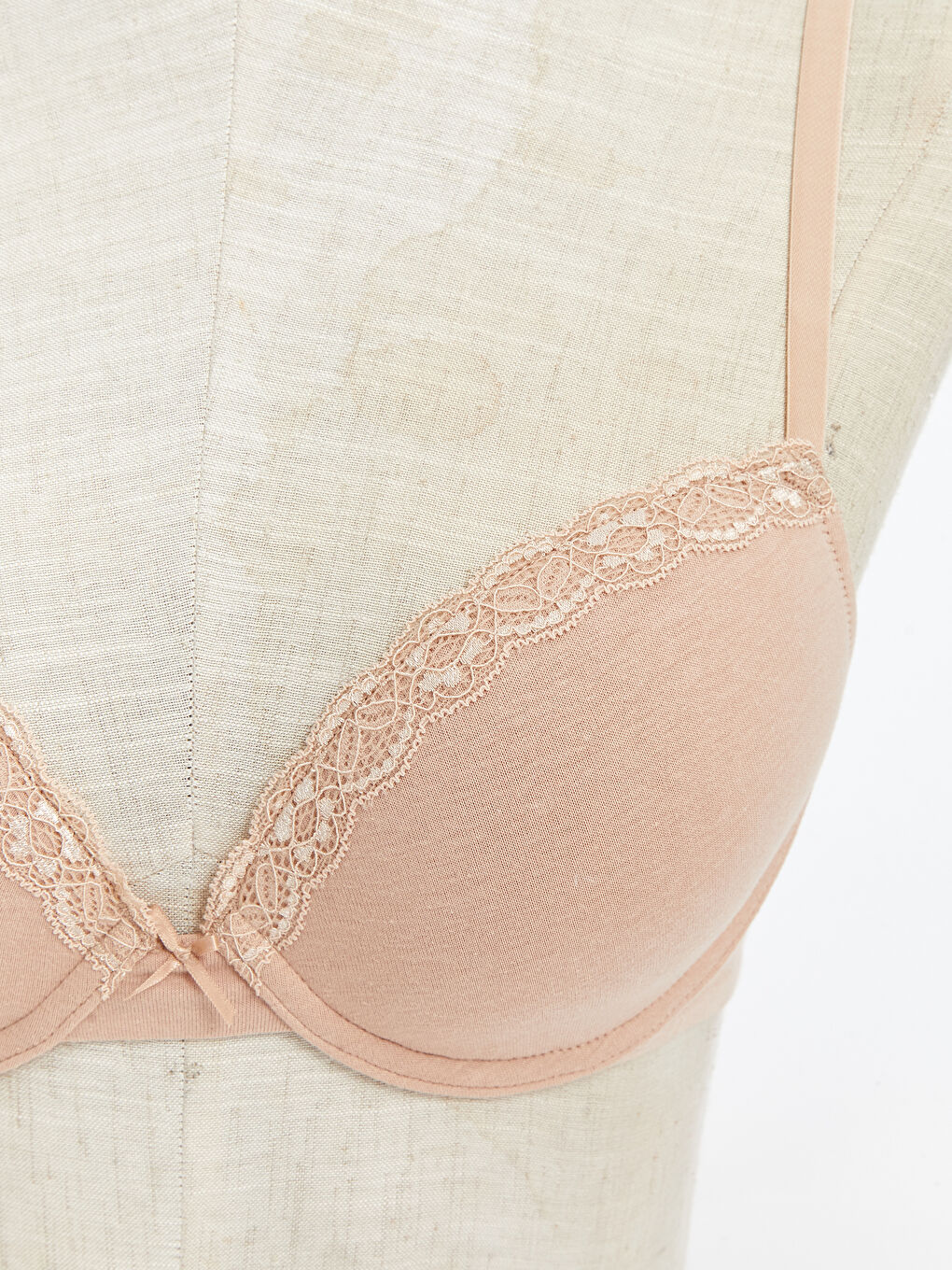 Beyaz Balenli Dolgusuz Düz Tişört Sütyen 2'li-5