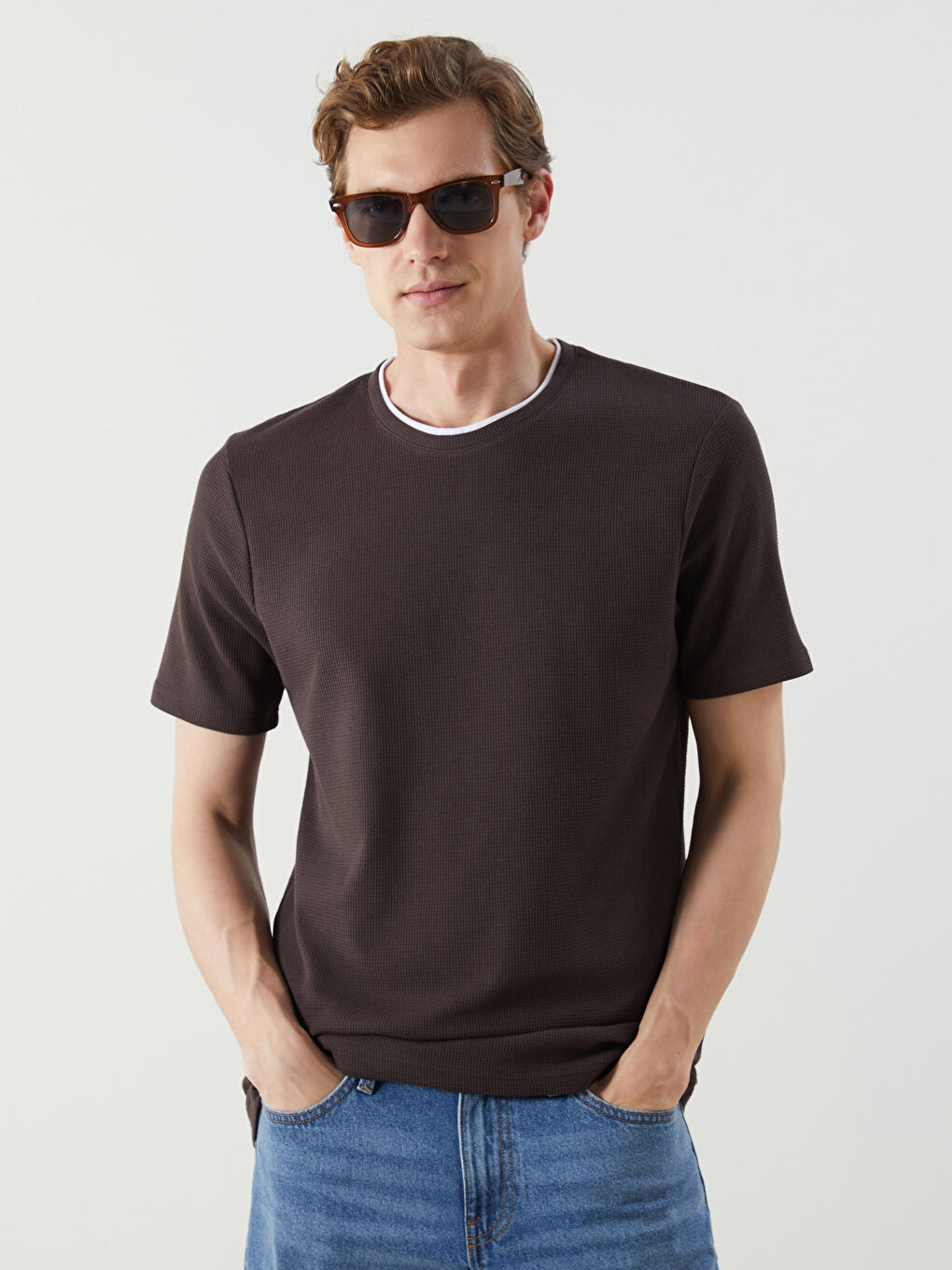 LCWAIKIKI Classic Crew Neck Plain Men's T-Shirt -S5JF99Z8-HNM