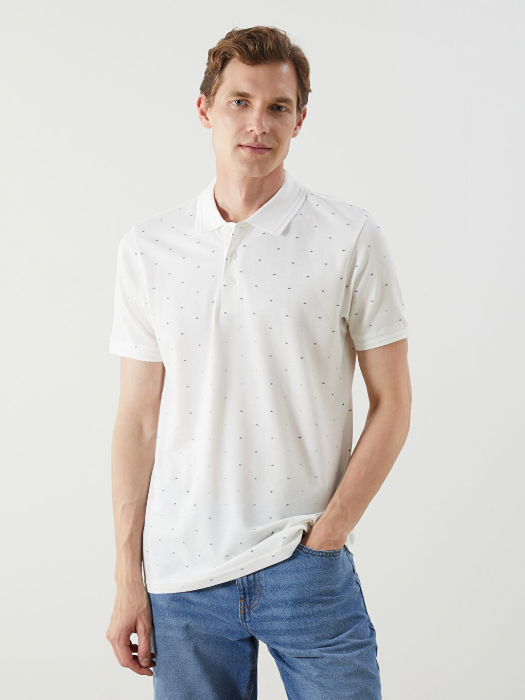 LCWAIKIKI Classic Polo Neck Patterned Pique Men's T-Shirt -S5JG00Z8-R9J