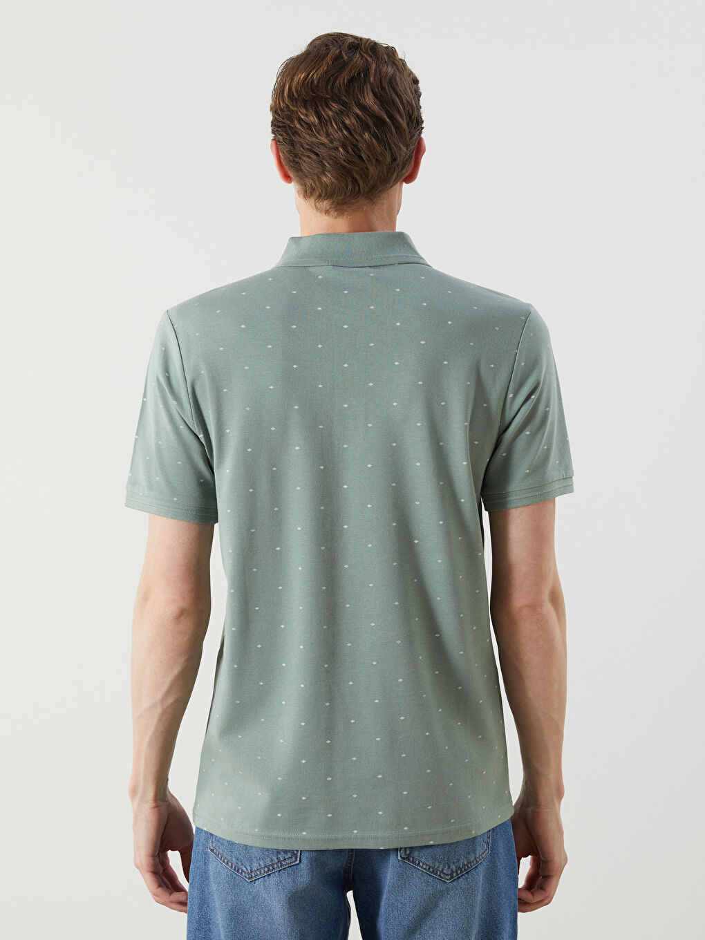 Polo Neck Patterned Pique Men's T-Shirt-3