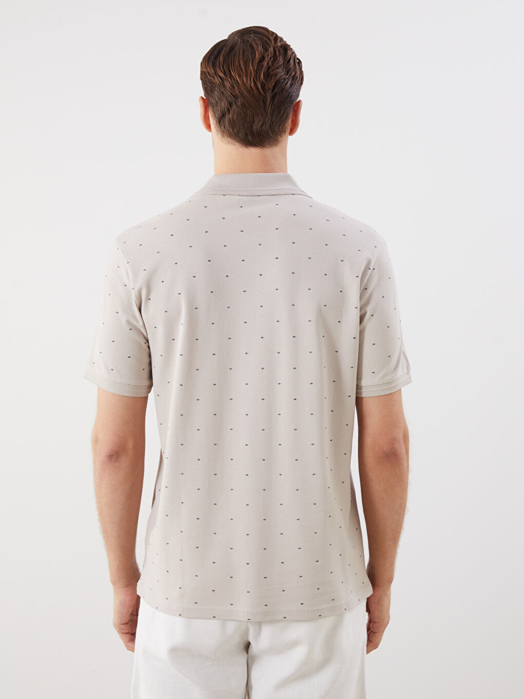 Polo Neck Patterned Pique Men's T-Shirt-3